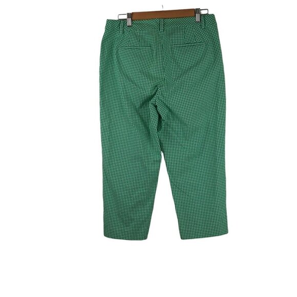 EUC Talbots‎ Green Gingham Perfect Skimmer Cropped Pants Size 8 - Picture 5 of 13